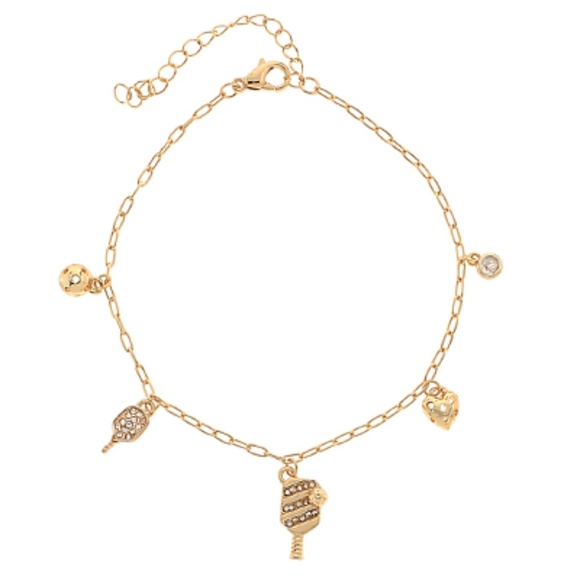 Pickleball Pave 5 Charm Bracelet - Picture 1 of 1